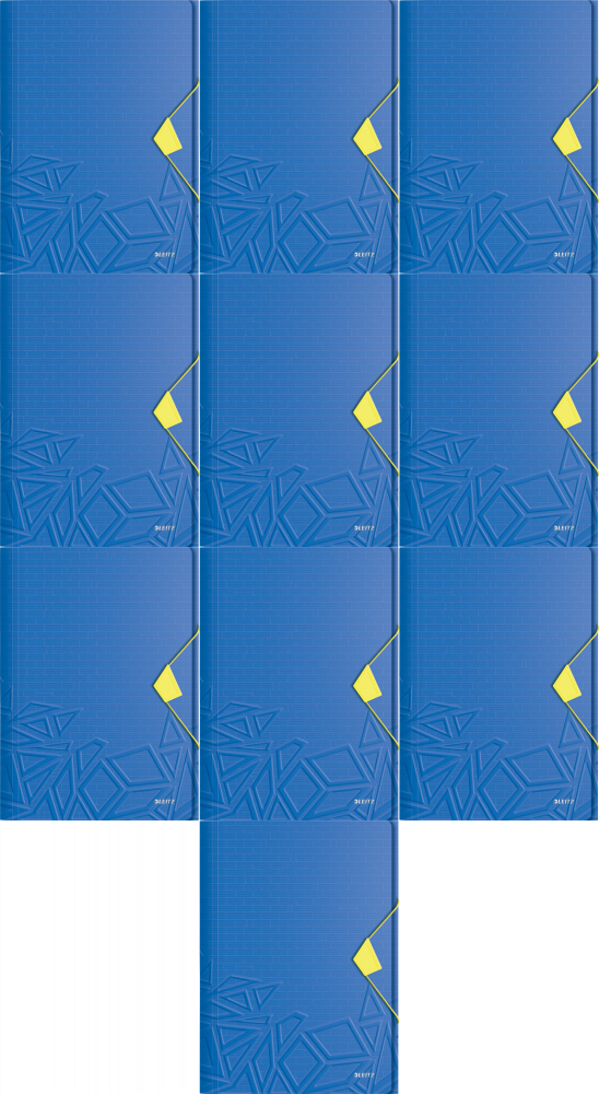 10x Teczka plastikowa z gumką Leitz Urban Chic, A4, 15 mm, niebieski