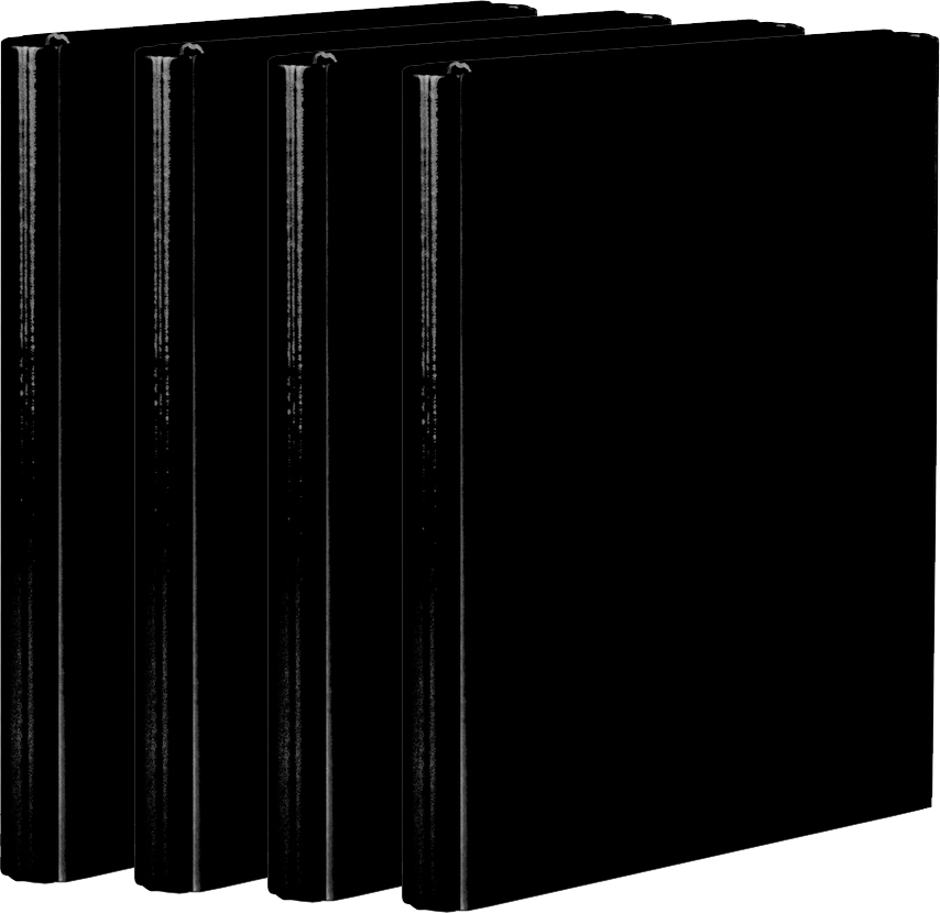 4x Teczka na rzep Vaupe Caribic, skrzydłowa, A4, 40mm, czarny