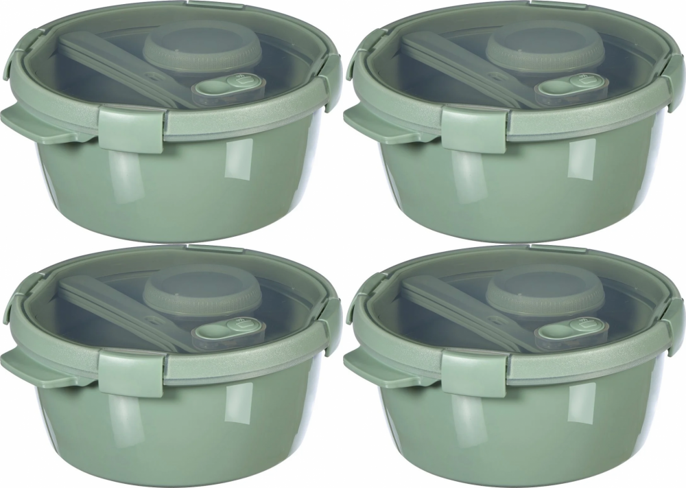 4x Pojemnik na żywność Curver Lunch Kit Smart To Go Eco Line, 1.6l, zielony