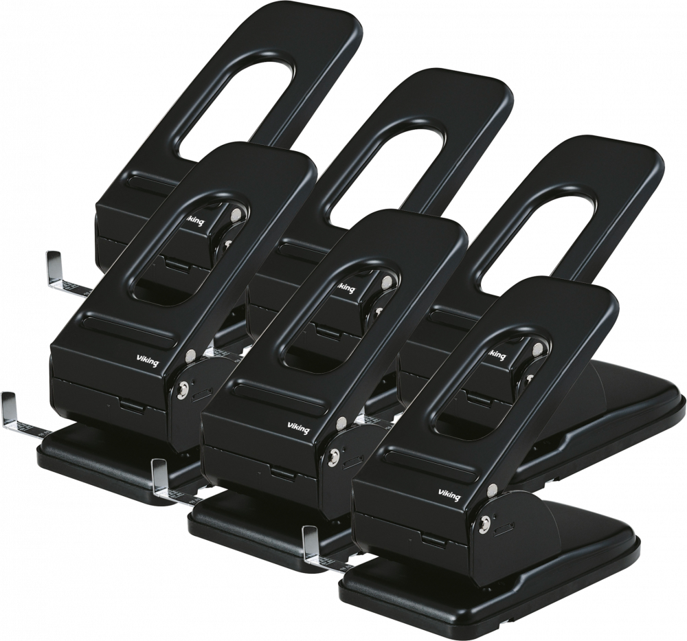 6x Dziurkacz Viking, do 65 kartek, czarny