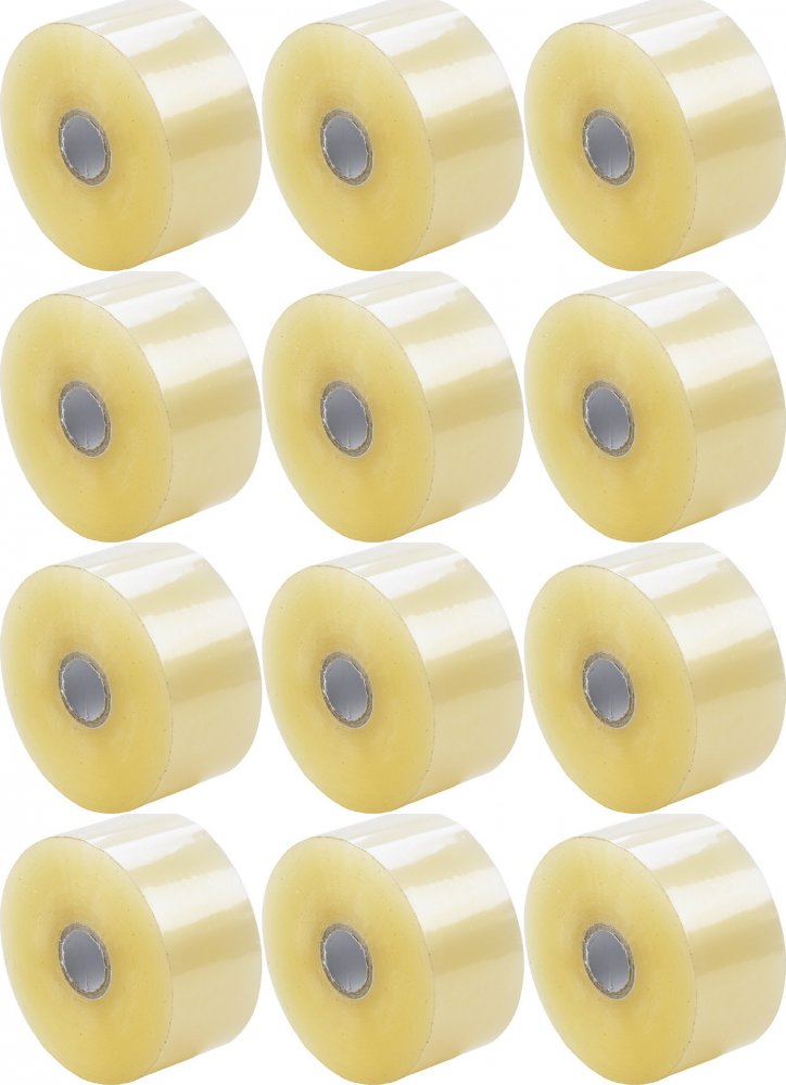 12x Taśma pakowa Dalpo, Premium Tape, kauczuk, 48mmx135m, transparentny