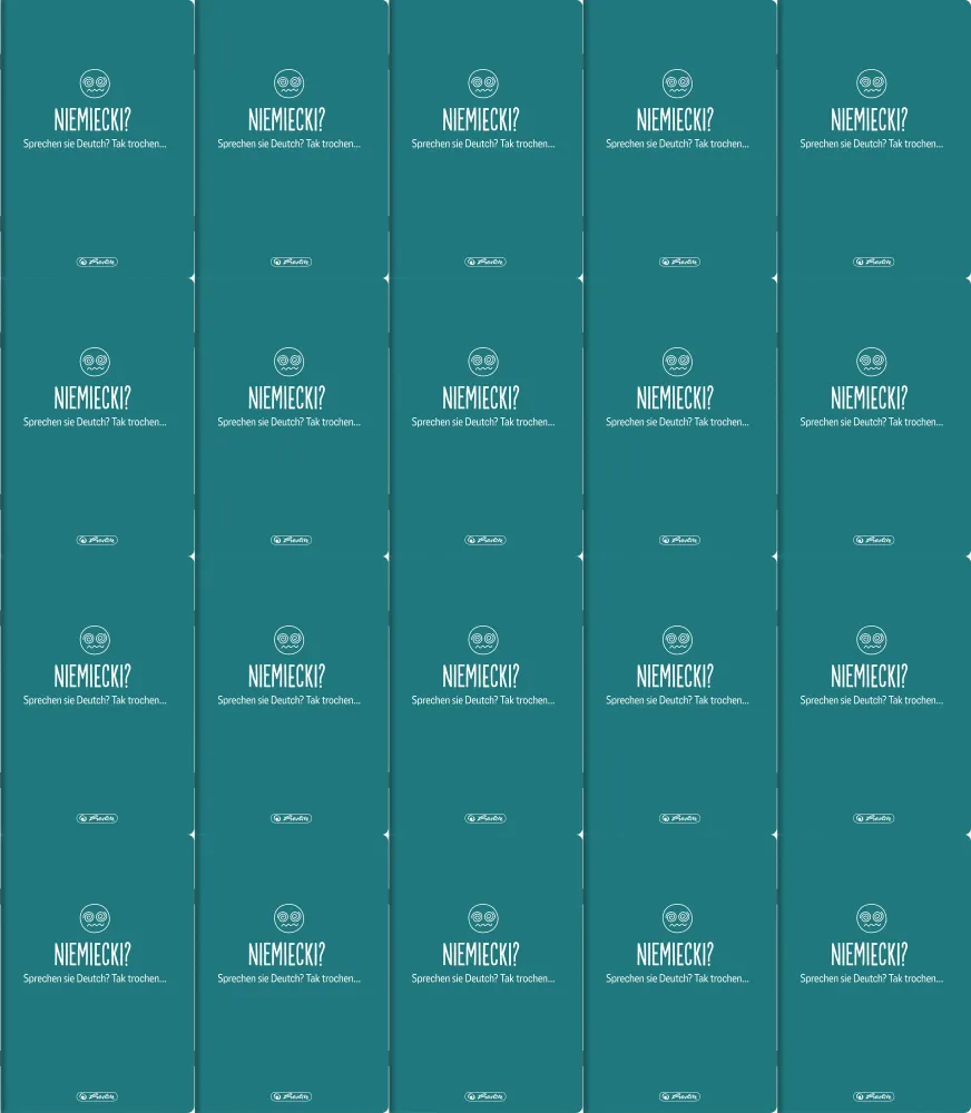 20x Zeszyt przedmiotowy w kratkę Herlitz J. Niemiecki, A5, miękka oprawa, 60 kartek, turkusowy