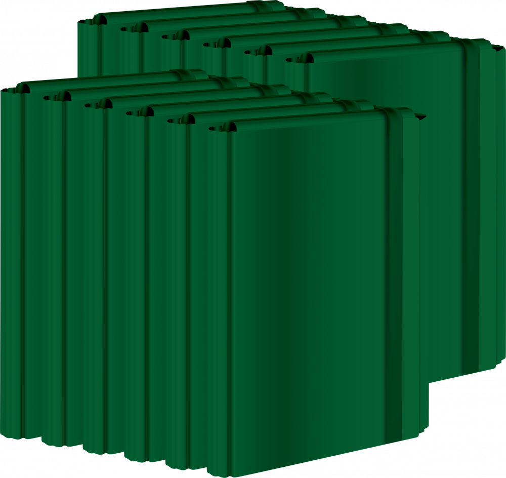 12x Teczka z gumką Interdruk, A4+, zielony