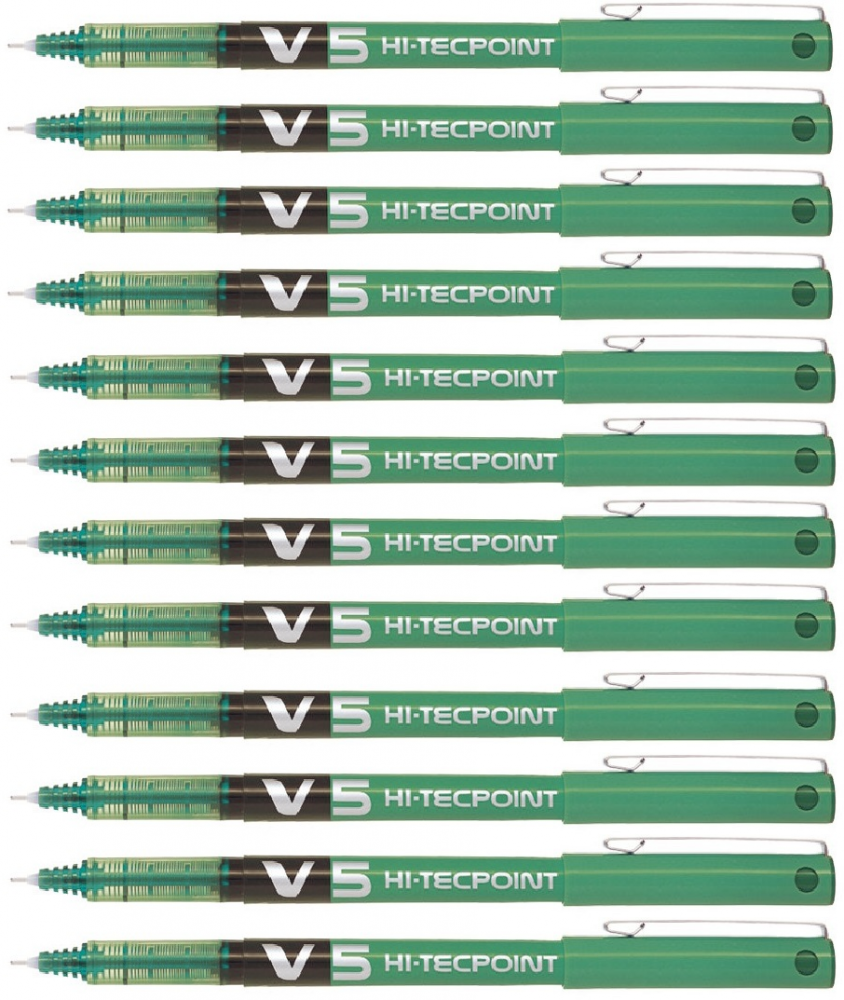 12x Cienkopis Pilot, BX-V5, 0.5mm, zielony