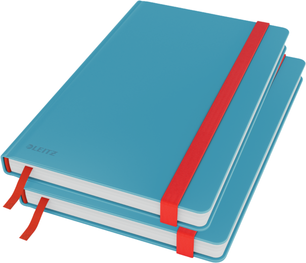 2x Notatnik w kratkę Leitz Cosy, A5, twarda oprawa, 80 kartek, niebieski