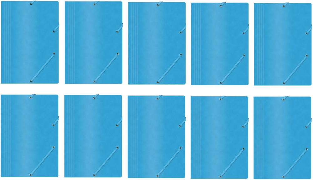 10x teczka z gumką Office Products A4, 390g/m2, preszpanowa, niebieski