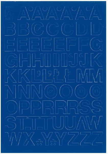 Litery samoprzylepne, 1.5 cm, 1 arkusz, niebieski