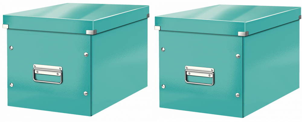2x pudło uniwersalne Leitz Click&Store, rozmiar L (320x310x360mm), turkusowy