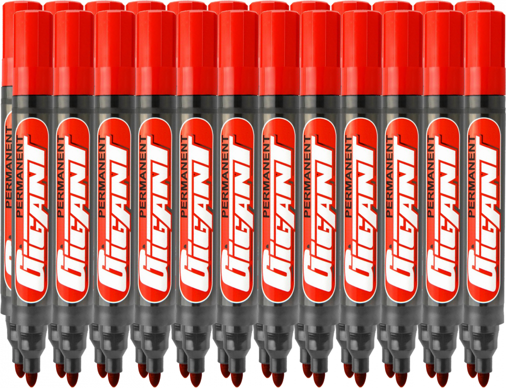 24x Marker permanentny Kamet, Gigant, okrągła, 5.2mm czerwony