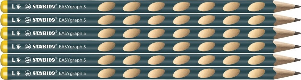 6x Ołówek Stabilo EASYgraph S, HB, cienki, dla leworęcznych, morski