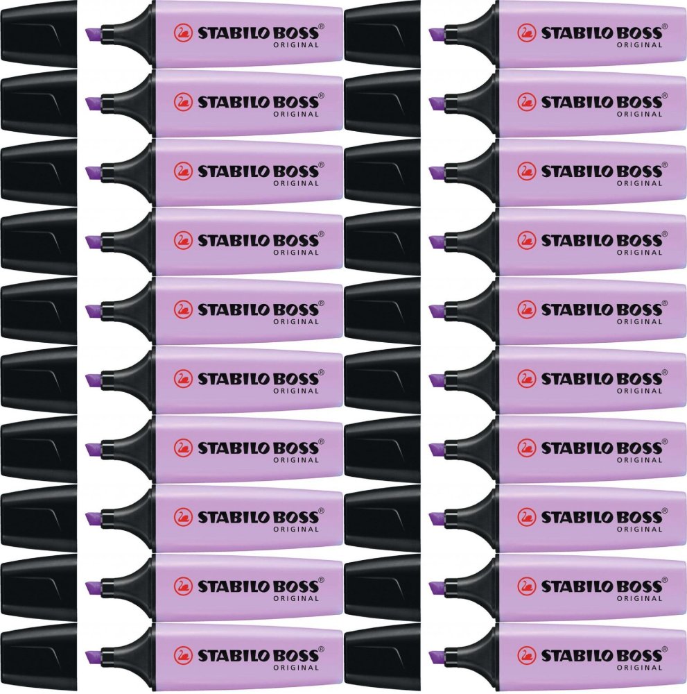 20x Zakreślacz Stabilo Boss Original, ścięta, pastelowy fioletowy