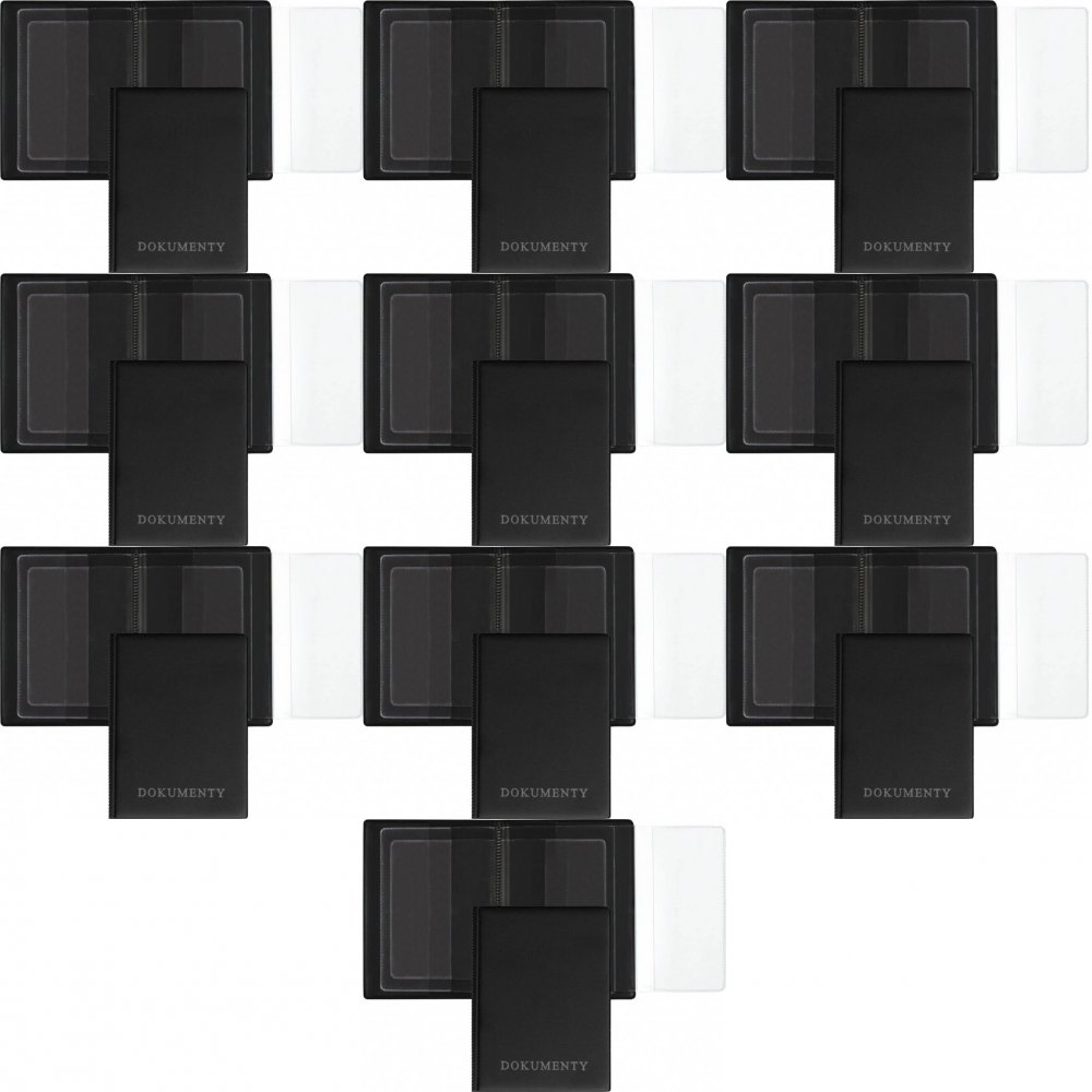 10x Okładka na dokumenty z dowodem rejestracyjnym Biurfol Premium, czarny