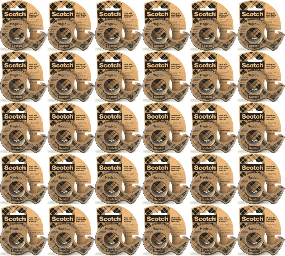 40x Taśma klejąca Scotch Magic 9-1920D, z podajnikiem, ekologiczna, 19mm x 20m, przezroczysty matowy