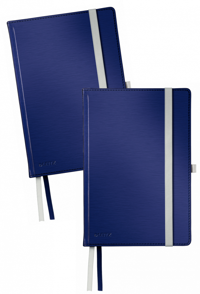 2x Notatnik w kratkę Leitz Style, A4, twarda oprawa, 80 kartek, tytanowy błękit