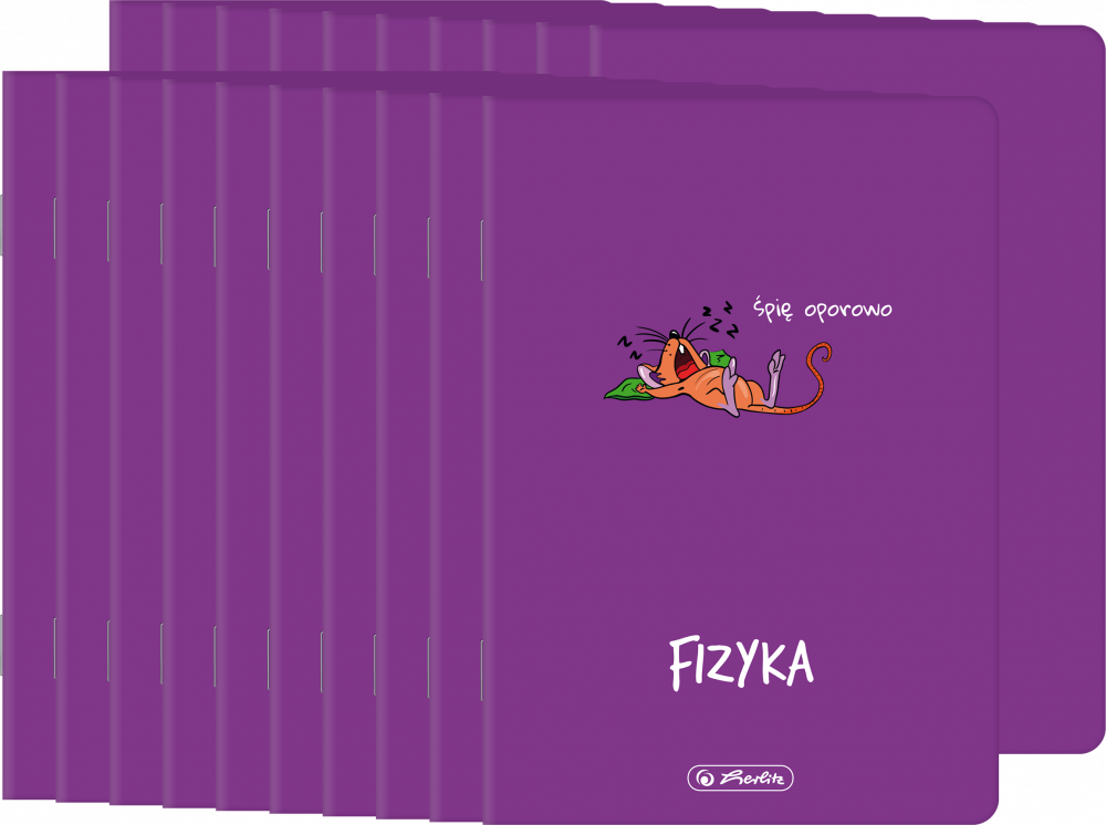 20x Zeszyt przedmiotowy w kratkę Herlitz ECO Fizyka, A5, miękka oprawa, 60 kartek, fioletowy