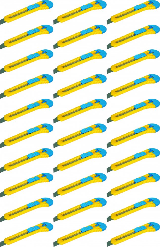 60x Nożyk biurowy z wymiennym ostrzem Donau, 18mm, żółto-niebieski