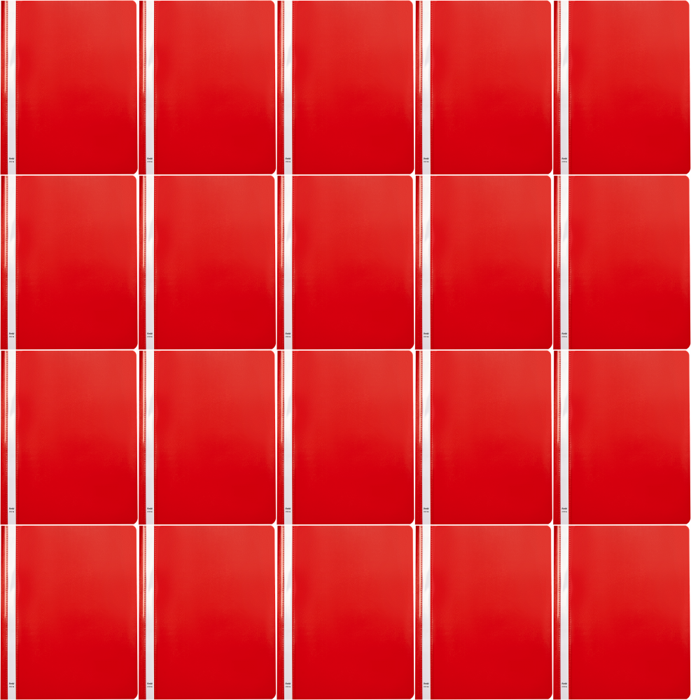 20x Skoroszyt plastikowy bez oczek Bantex Maxi, A4 +, czerwony