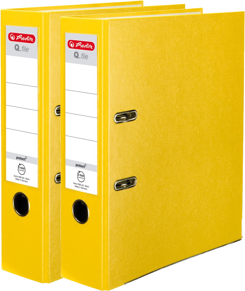 2x Segregator A4 Herlitz Q.file, 80mm, żółty