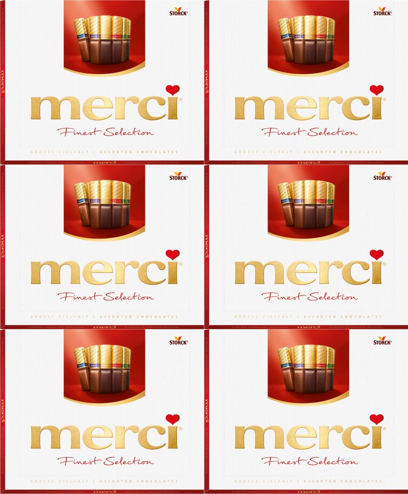 6x Bombonierka Merci Finest Selection, czekoladowa kolekcja, 250g