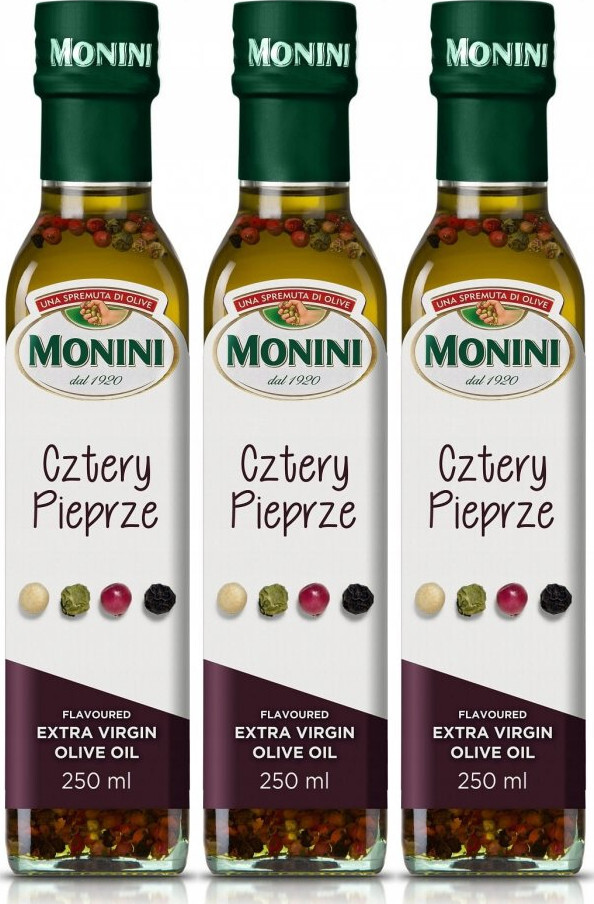 3x Oliwa z oliwek Extra Vergine Monini, cztery pieprze, 250ml