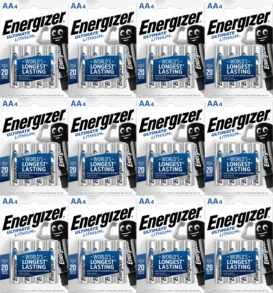 12x Bateria litowa Energizer Lithium, AA, 1.5V, L91, 4 sztuki
