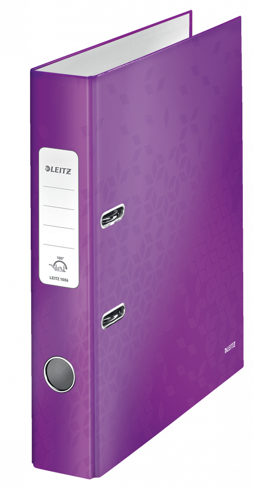 Segregator A4 Leitz Wow 180°, 50mm, do 350 kartek fioletowy