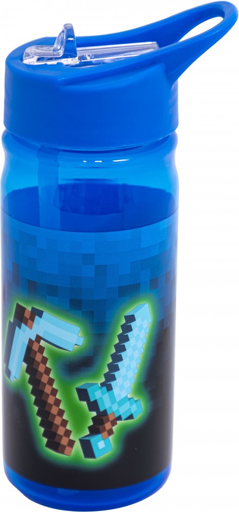 Bidon na wodę Astra Aqua Pure Blue Pixel, z rurką, 450ml, bez BPA