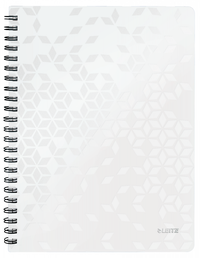 Kołonotatnik Leitz Wow, A4, w kratkę, 80 kartek, okładka PP, biały