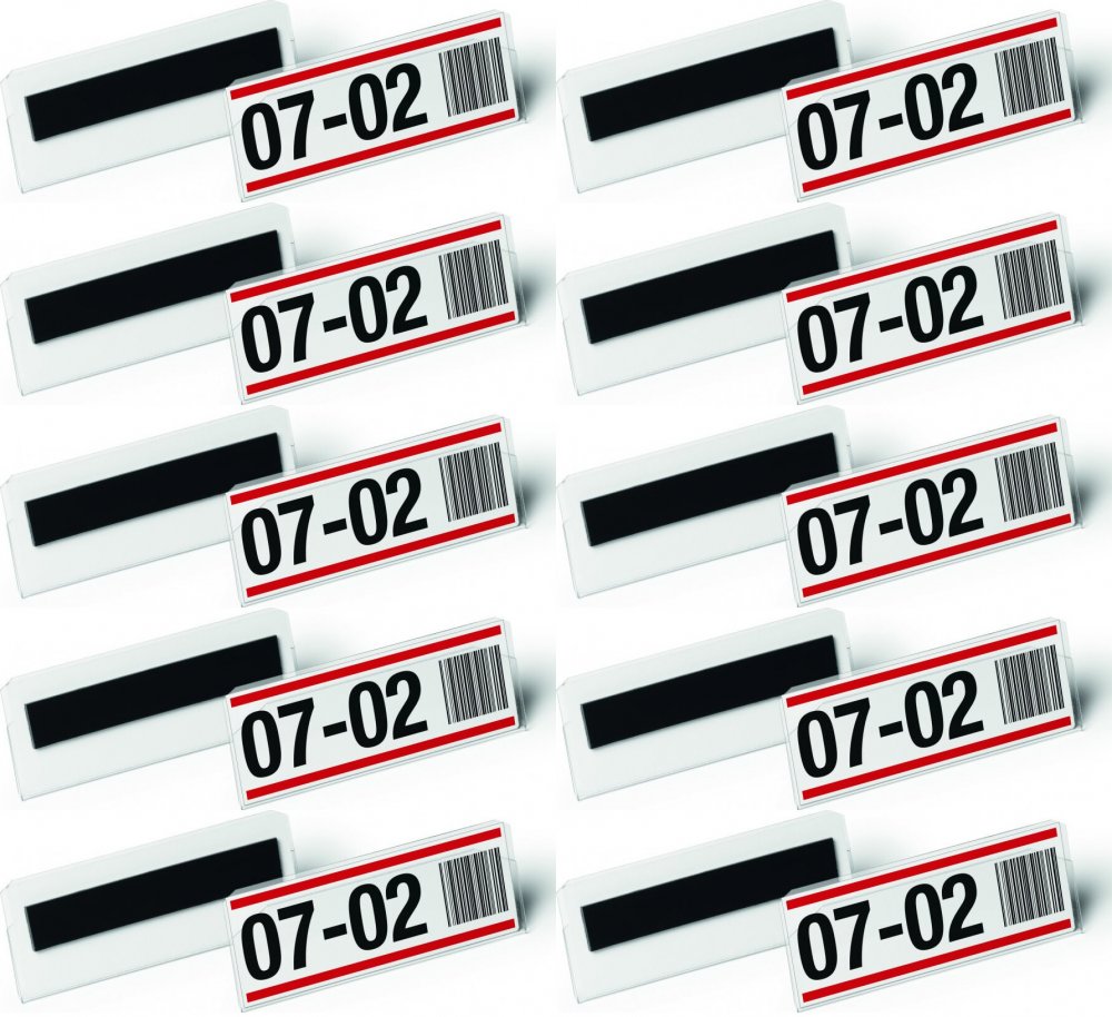2x Kieszeń magnetyczna Durable Hard Cover, 100x38mm, 10 sztuk, transparentny
