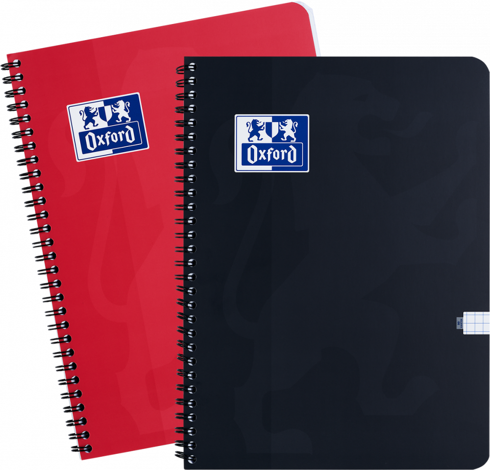 2x Kołonotatnik Oxford Esse, B5, w kratkę, 80 kartek, okładka kartonowa, mix kolorów