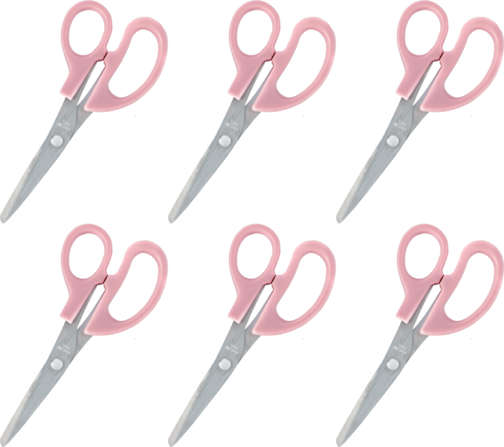 6x Nożyczki biurowe Grand Soft GR-2600, z ząbkowanymi ostrzami, 15cm, mix kolorów