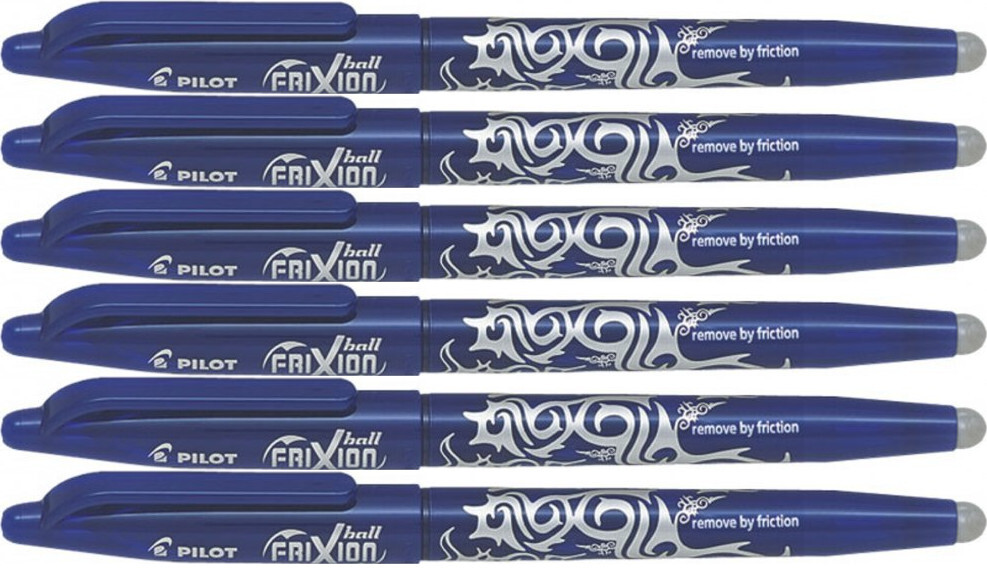 6x Pióro kulkowe wymazywalne Pilot Frixion Ball, 0.7mm, niebieski