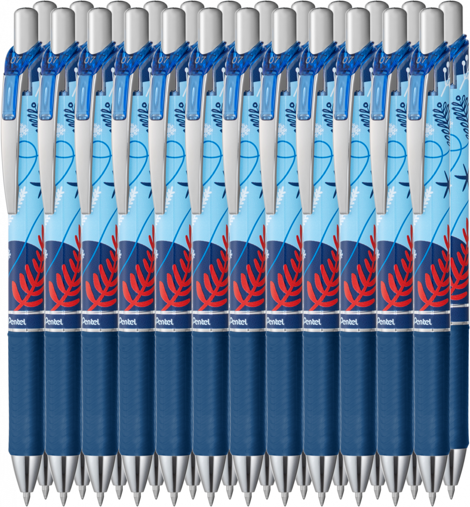 24x Pióro kulkowe automatyczne Pentel EnerGel BL77WT, 0.7mm, niebieska obudowa, wkład niebieski