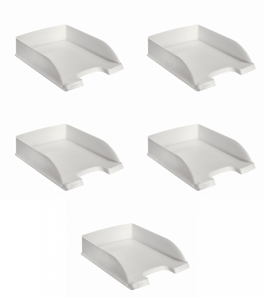 5x Półka na dokumenty Leitz Plus Standard, A4, plastikowa, biały