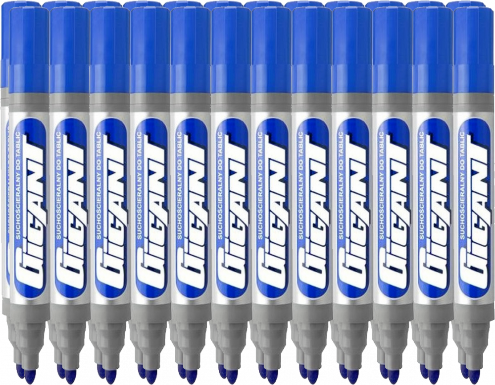 24x Marker suchościeralny Kamet, Gigant, okrągła, 3mm, niebieski