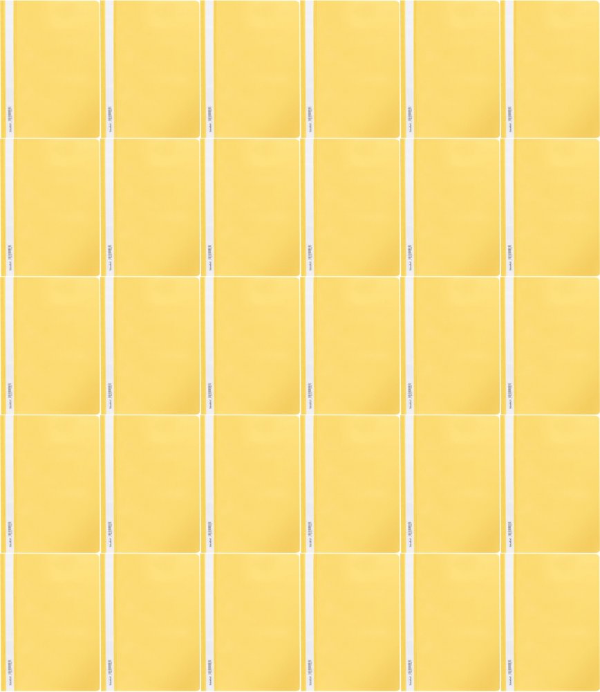 100x Skoroszyt plastikowy bez oczek Biurfol, miękki, A4, żółty