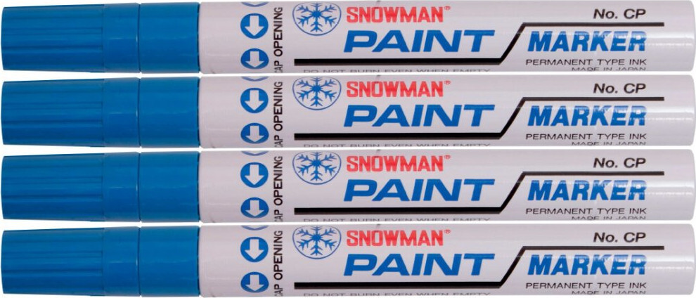 4x Marker olejowy Snowman, gruby, okrągła, niebieski