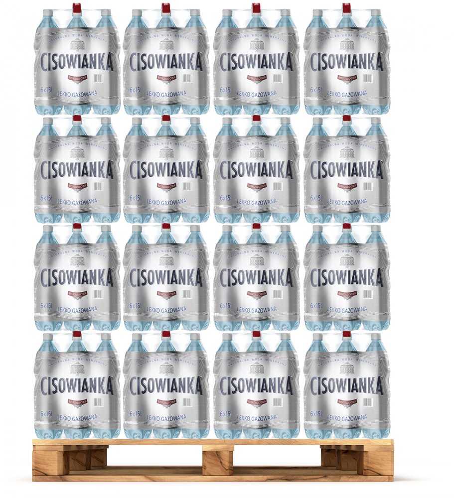 504x Woda lekko gazowana Cisowianka, 1.5L, butelka PET