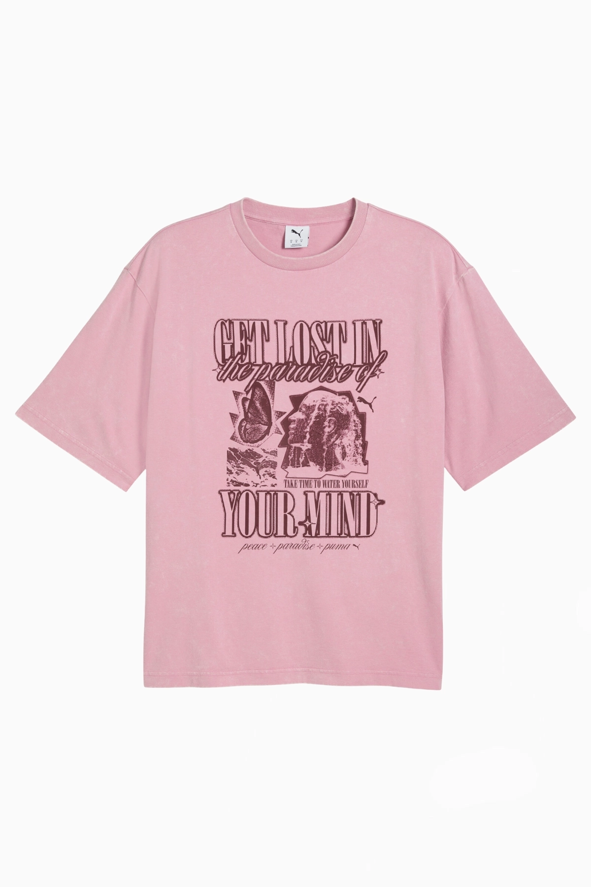 Koszulka Puma Graphics Paradise Mindset Washed Boxy Tee - Różowy