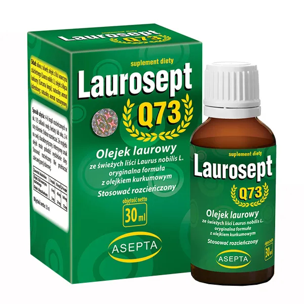 Laurosept q73, olejek laurowy, krople, 30 ml