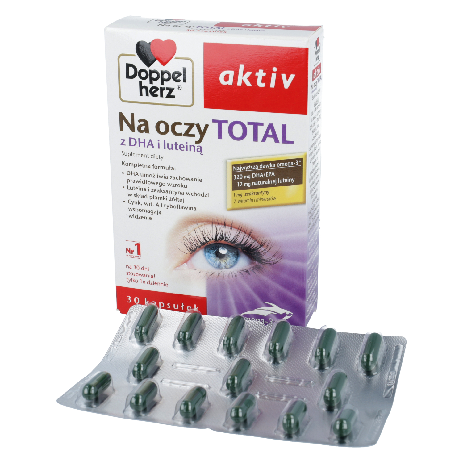 Doppelherz aktiv total z dha i luteiną, 30 kapsułek