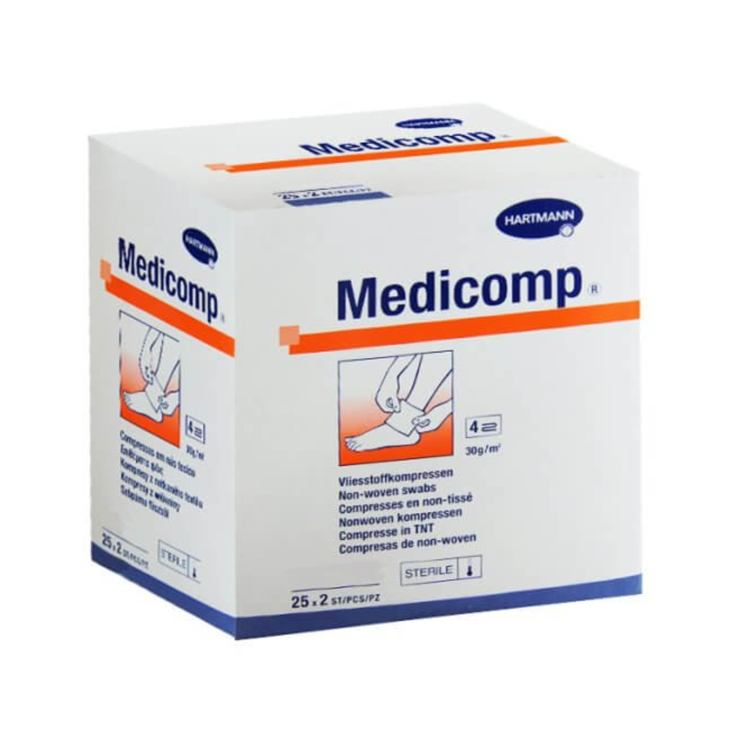 Hartmann - medicomp, kompresy jałowe, 10 cm x 20 cm, 50 sztuk