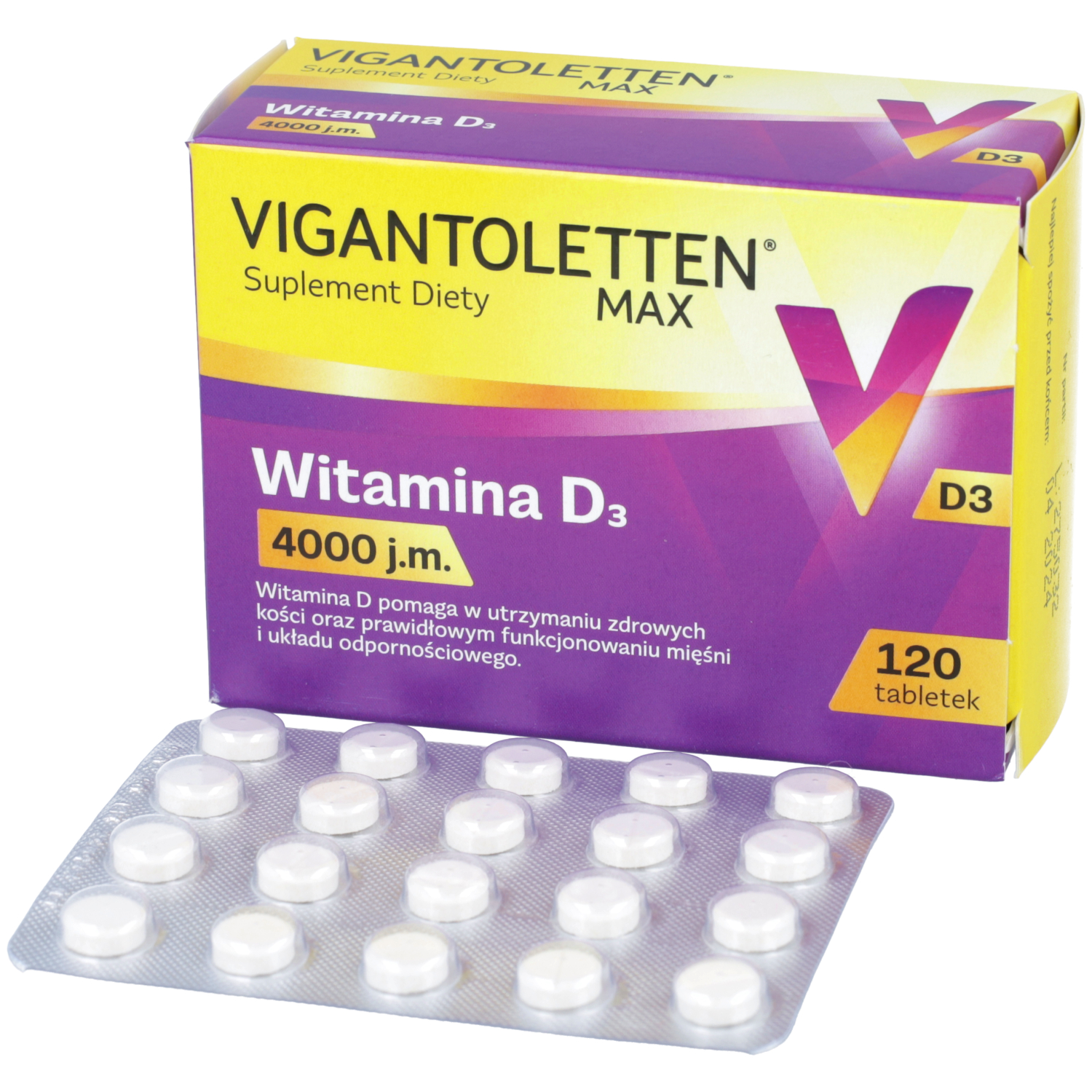 Vigantoletten max witamina d3 4000 j.m., 120 tabletek