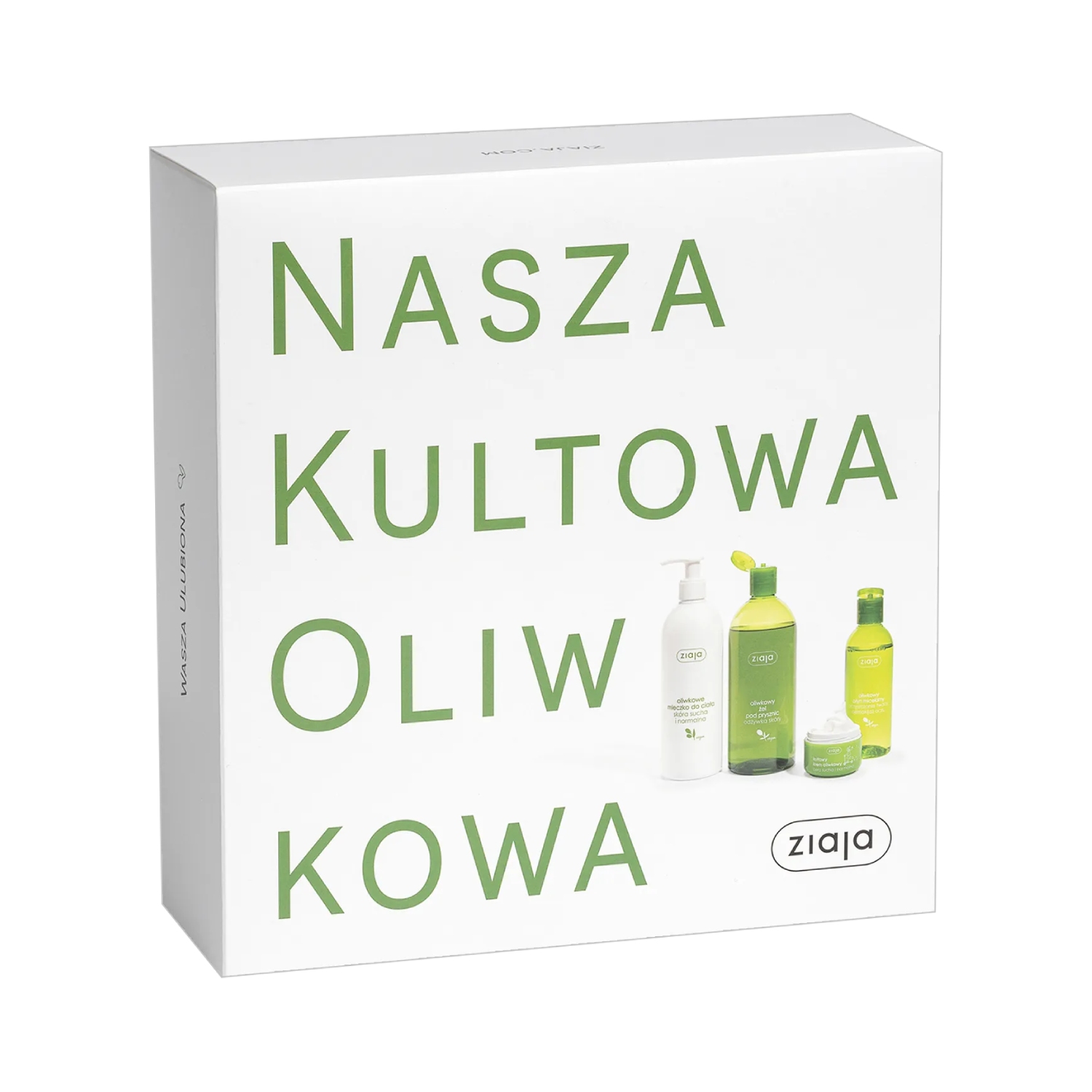 Zestaw ziaja oliwkowa - płyn micelarny, 200 ml + mydło pod prysznic, 500 ml + mleczko do ciała, 400 ml + krem do twarzy, 50 ml, 1 komplet