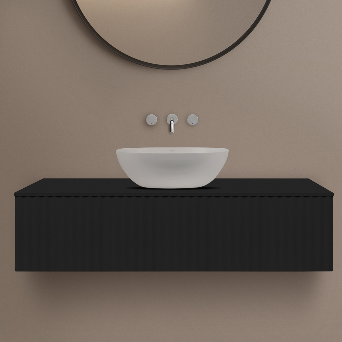 Ksuro 02 szafka podumywalkowa 120 cm wisząca czarny mat 50005030 - Wysyłka w 24h
