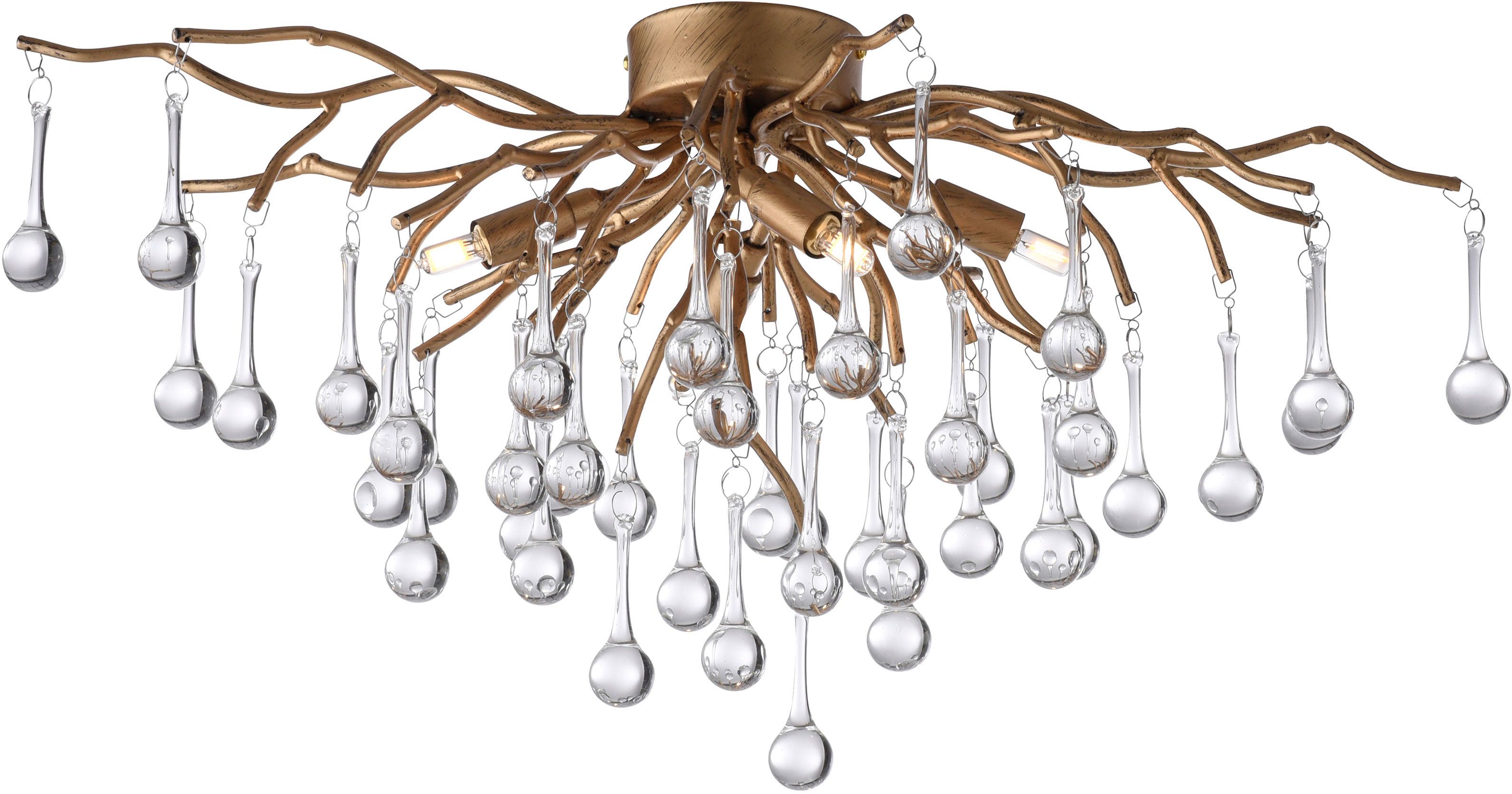 Paul Neuhaus Icicle lampa podsufitowa 4x40 W mosiądz 8090-11