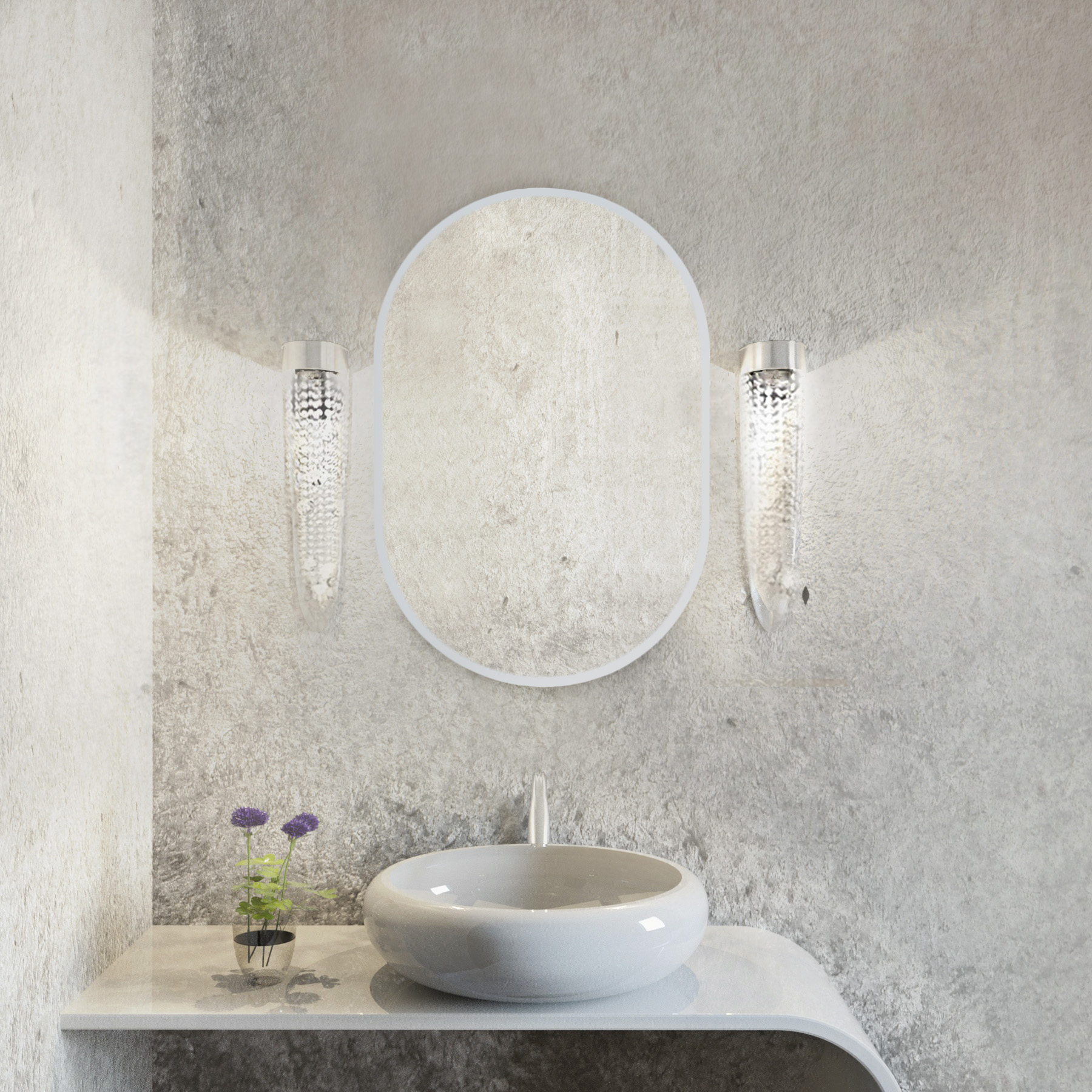 Baltica Design Tiny Border Pastille lustro 40x95 cm owalne biały