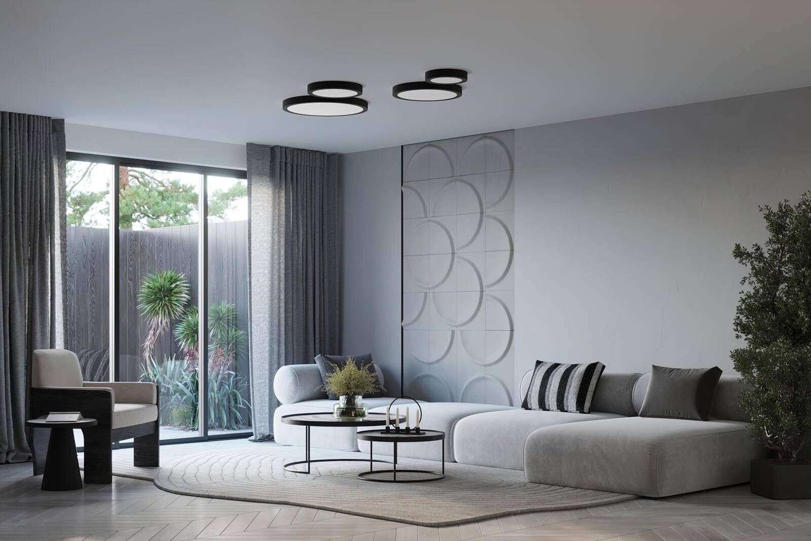 Sollux Lighting Onyx plafon 1x23 W czarny SL.1244