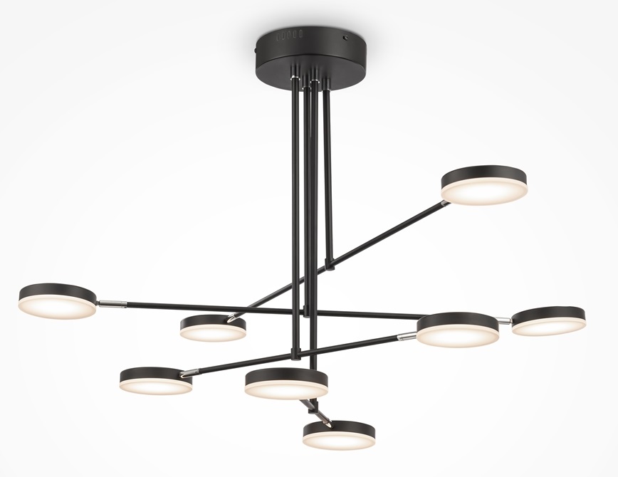 Maytoni Fad lampa wisząca 8x6 W czarna MOD070PL-L48B3K