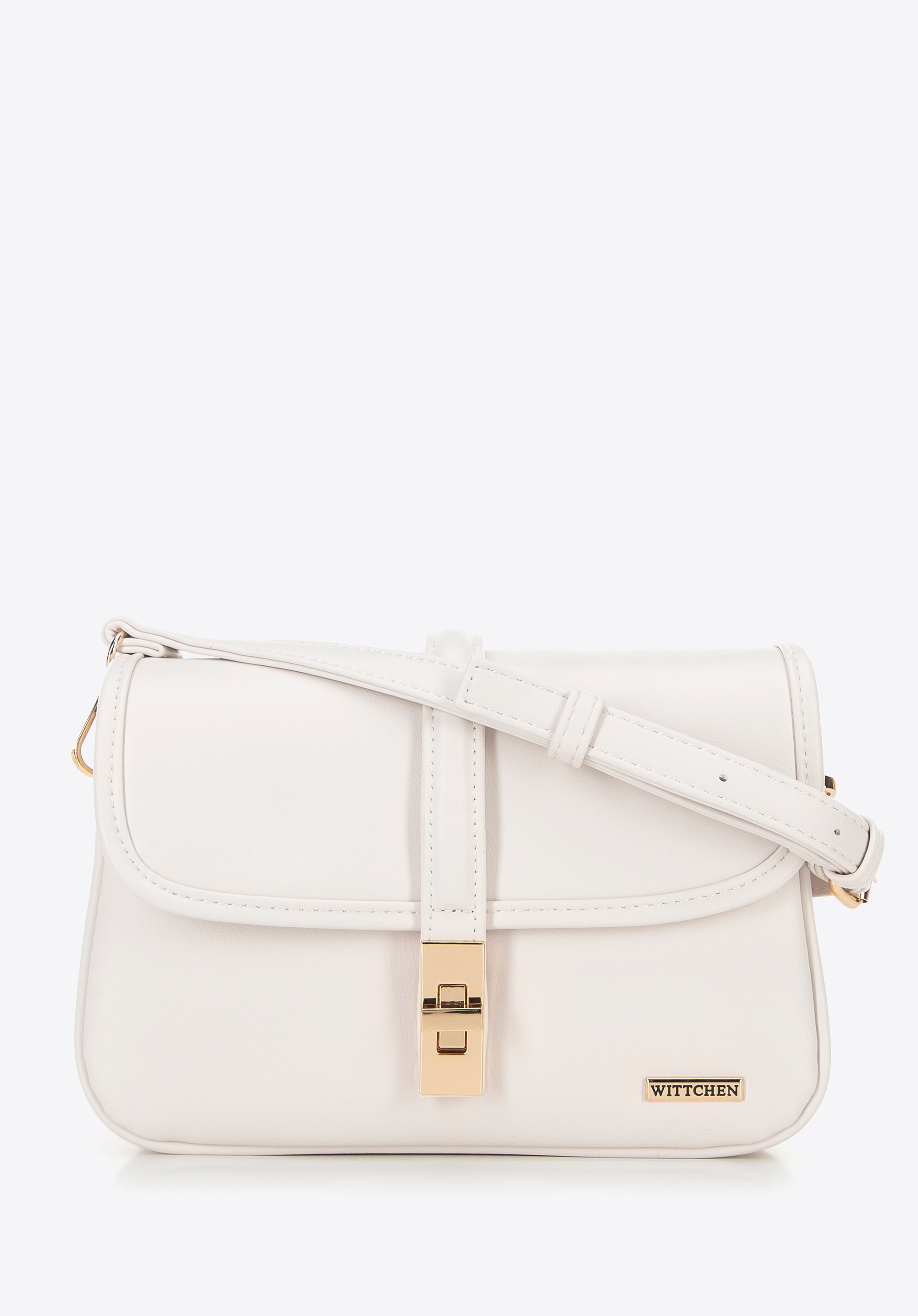 Damska listonoszka z klamrą mała kremowa